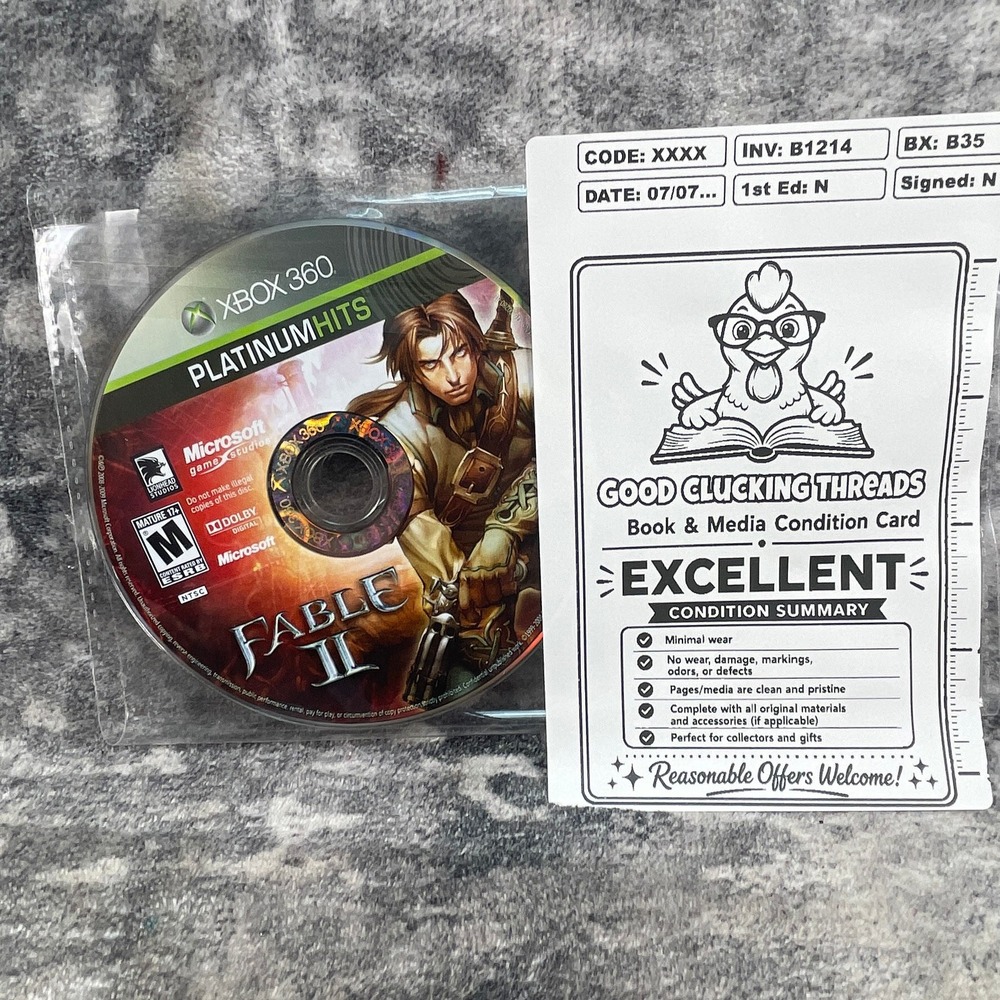 Fable II 2 Xbox 360 Platinum Hits Microsoft Lionhead 2008 Action RPG Disc Only